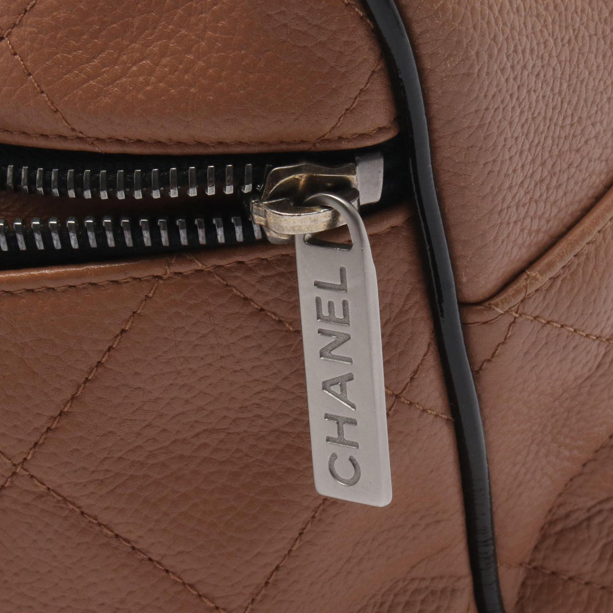 Chanel Large Quilted Grained Calfskin Bowler Handbag