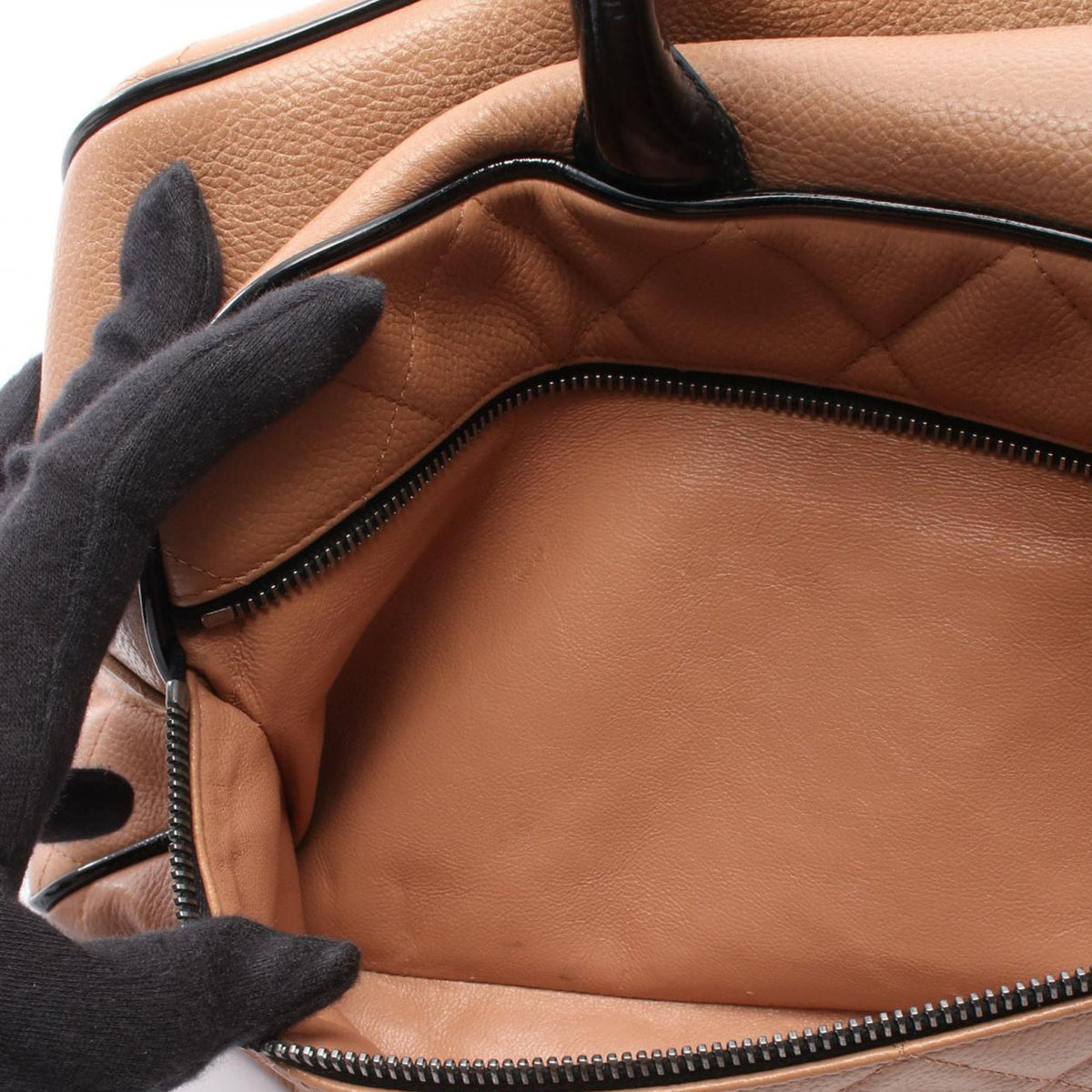 Chanel Large Quilted Grained Calfskin Bowler Handbag