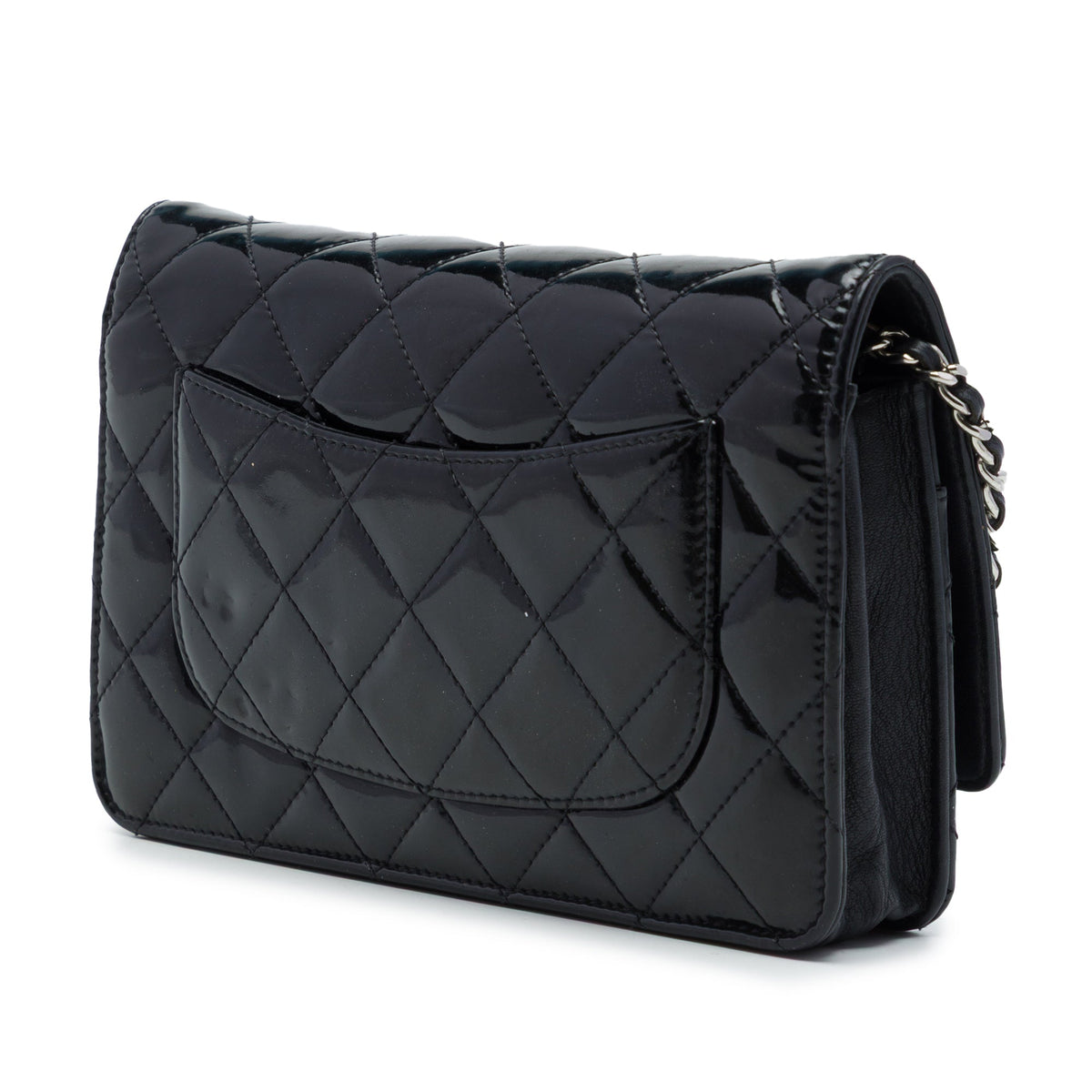 Chanel CC Quilted Patent Wallet On Chain