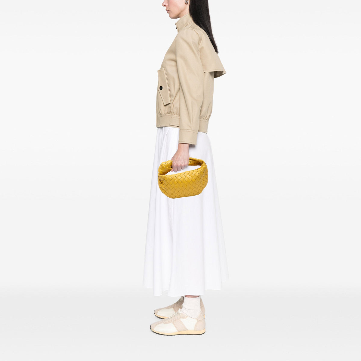 Bottega Veneta Mini Nappa Intrecciato Jodie — Yellow