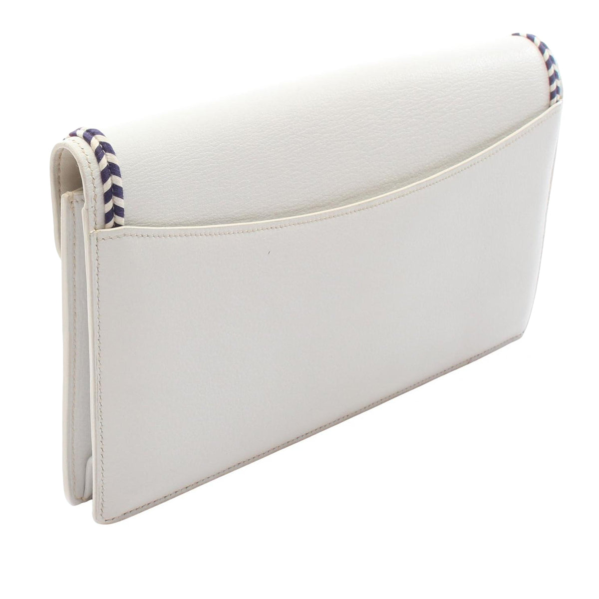 Hermès Leather Envelope Clutch — White