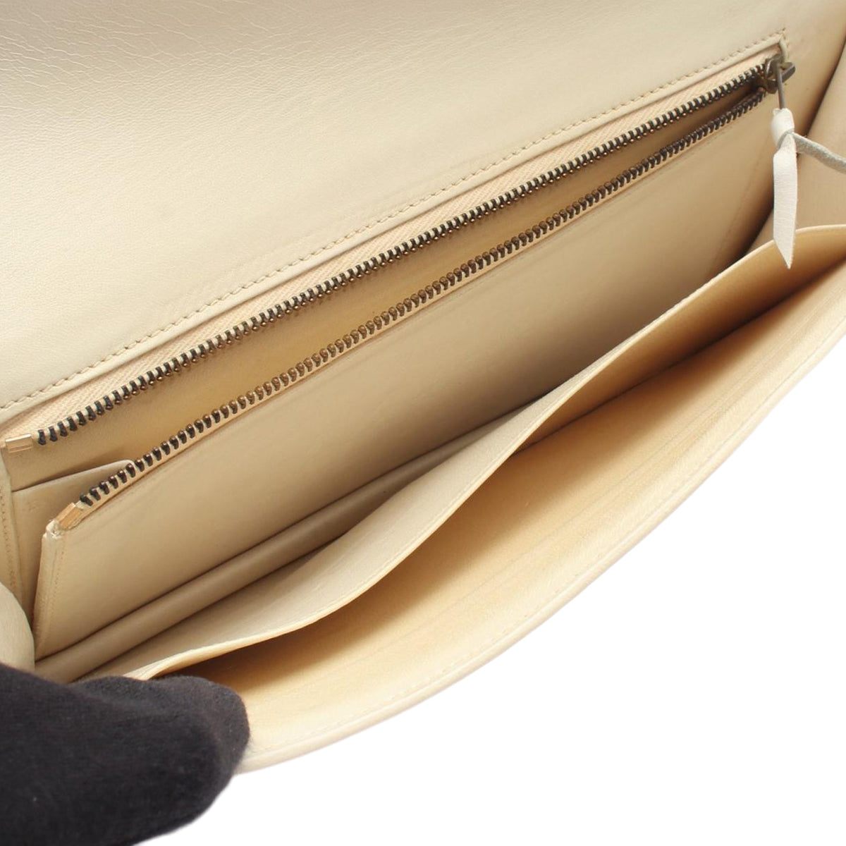 Hermès Leather Envelope Clutch — White