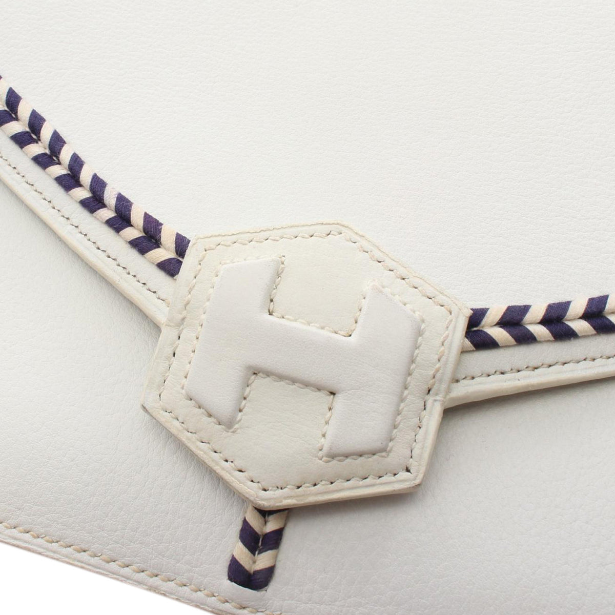 Hermès Leather Envelope Clutch — White