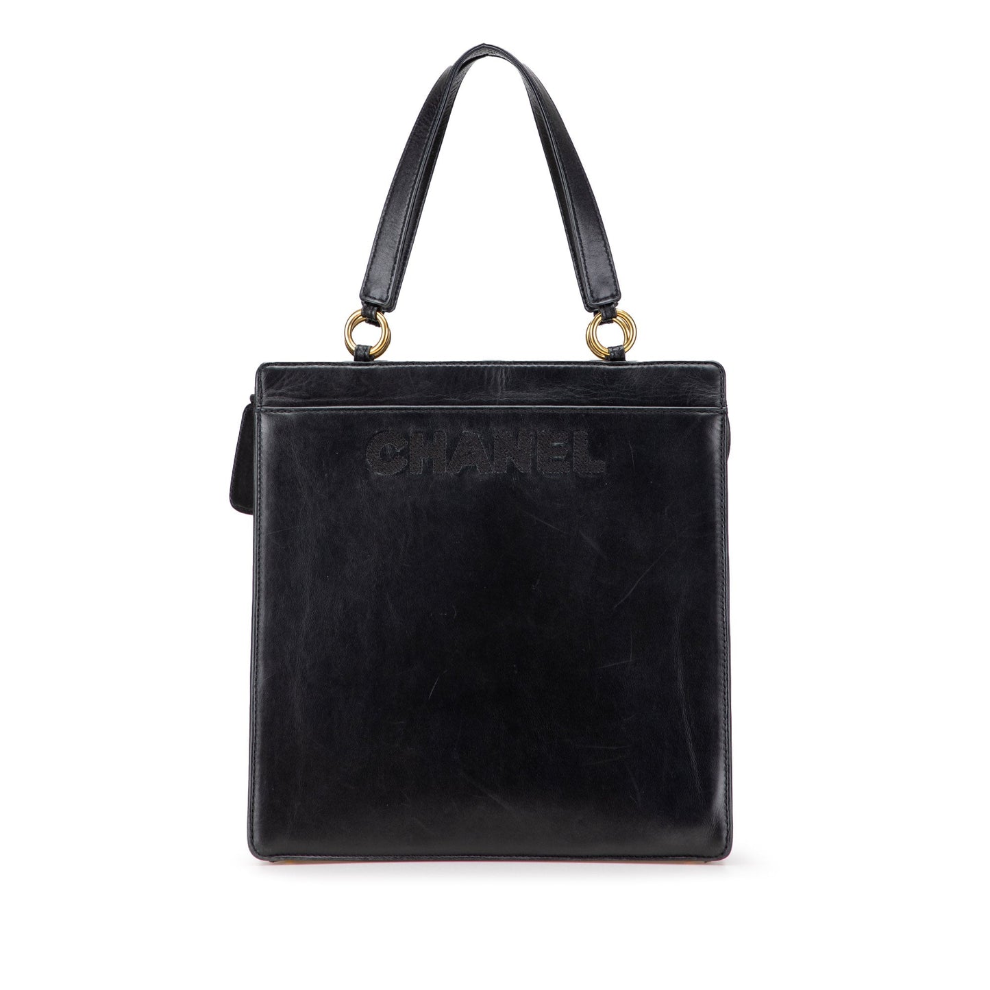 Chanel Lambskin Embroidered Logo Tote