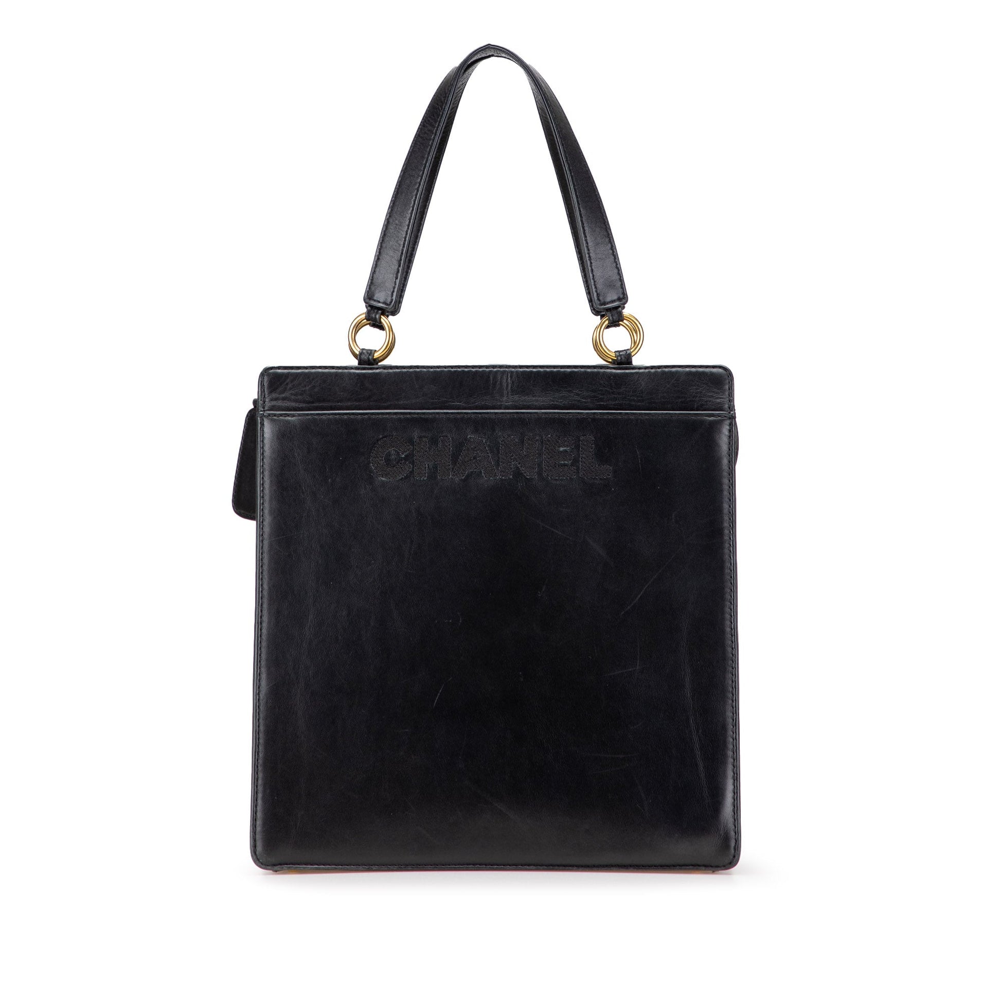 Chanel Lambskin Embroidered Logo Tote
