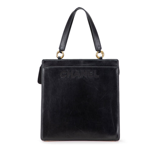 Chanel Lambskin Embroidered Logo Tote