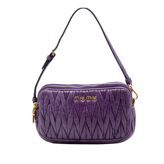 Miu Miu Nappa Matelasse Double Zip Handbag