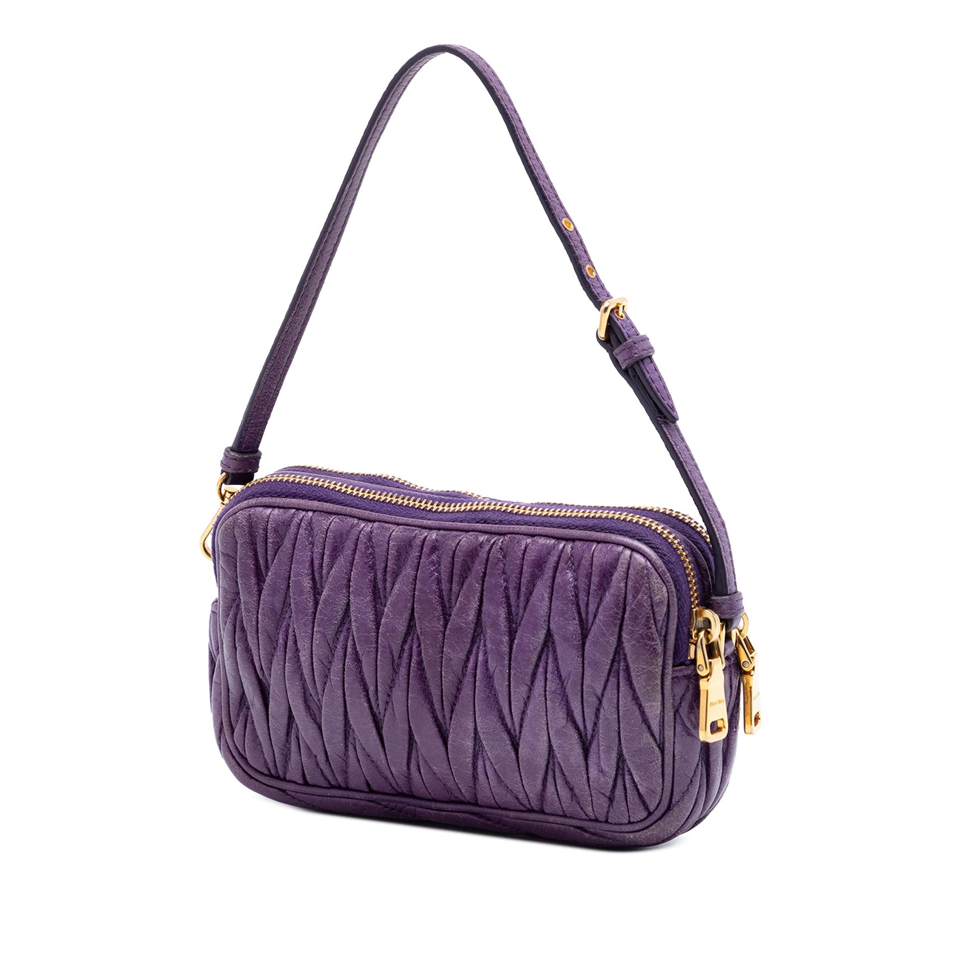 Miu Miu Nappa Matelasse Double Zip Handbag