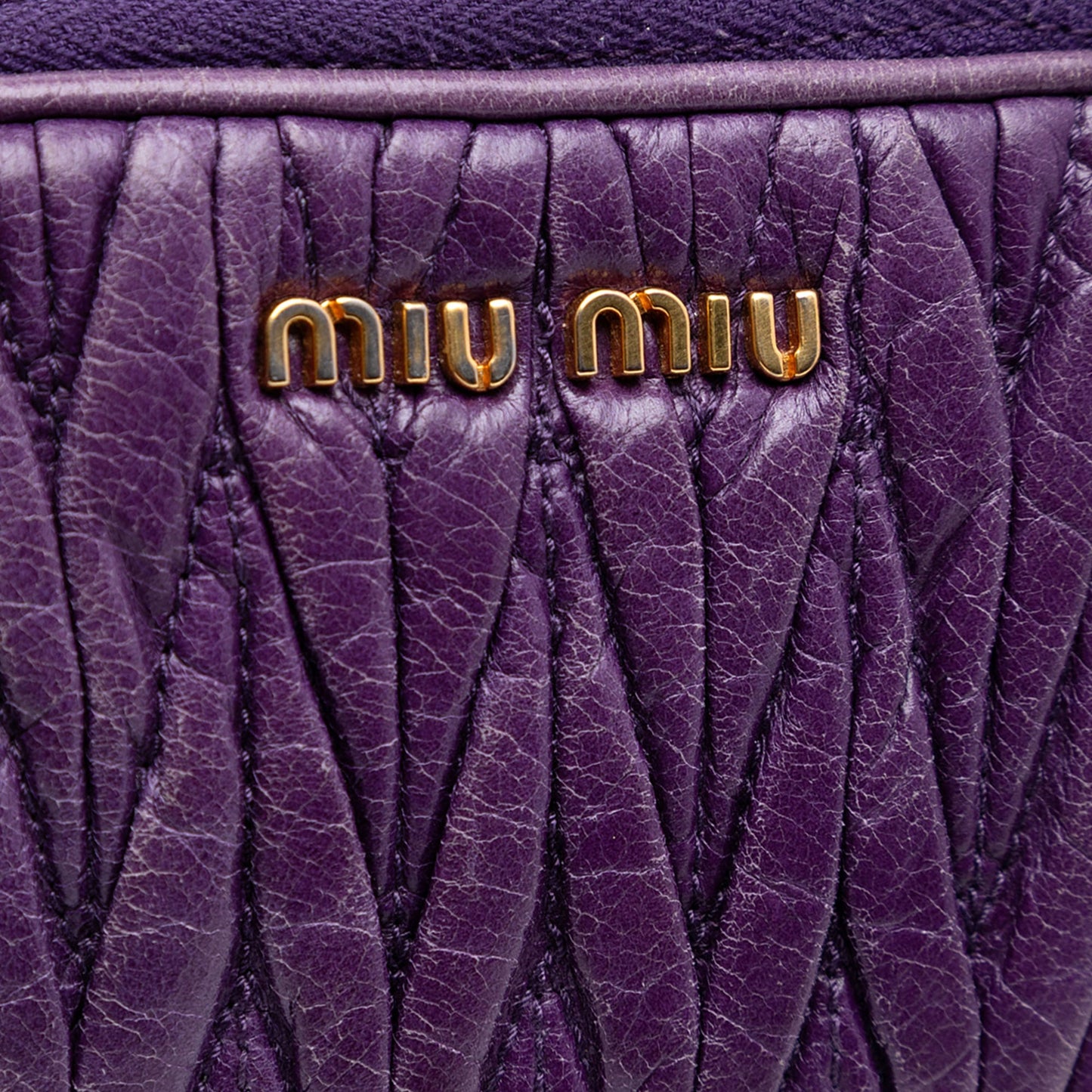 Miu Miu Nappa Matelasse Double Zip Handbag