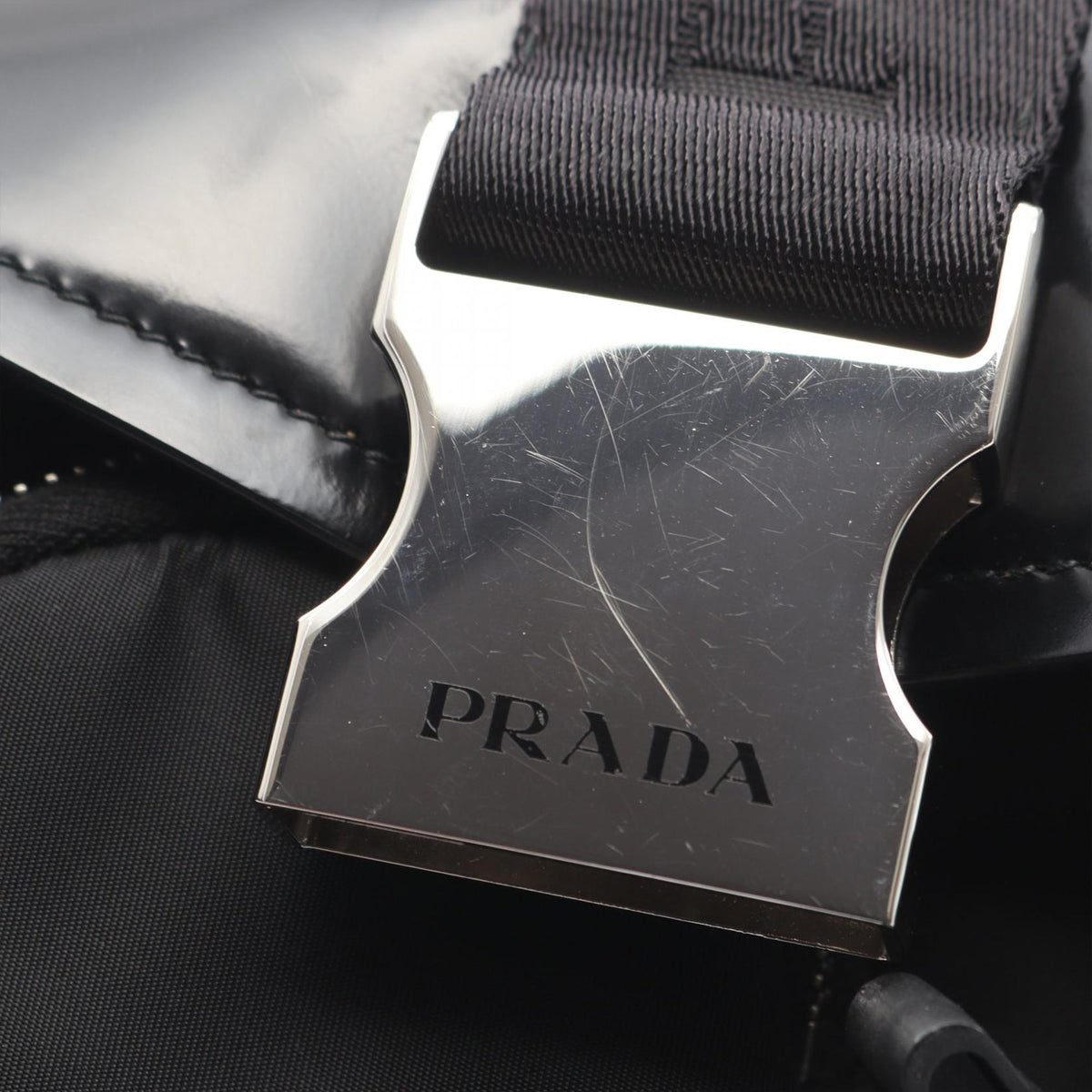 Prada Tessuto Buckle Messenger Bag