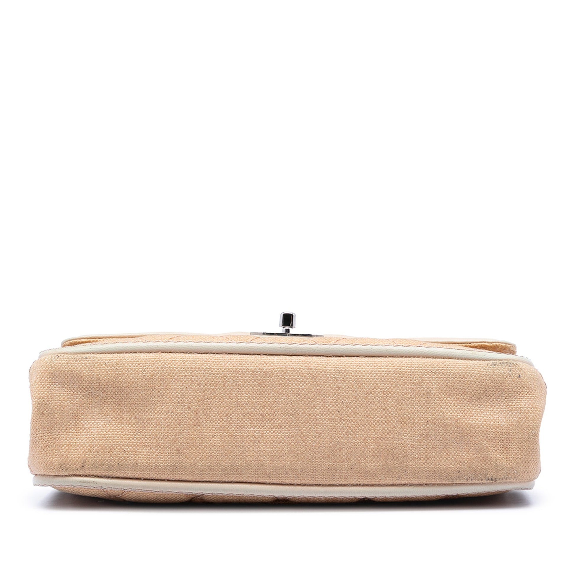 Chanel Medium Classic Canvas Lambskin Trimmed Double Flap