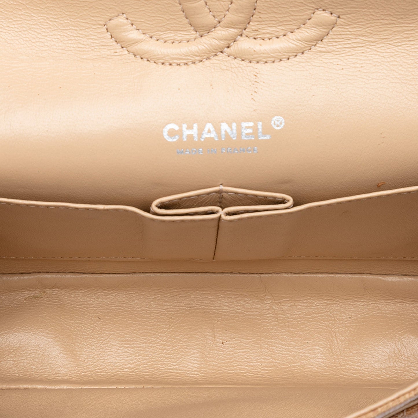 Chanel Medium Classic Canvas Lambskin Trimmed Double Flap