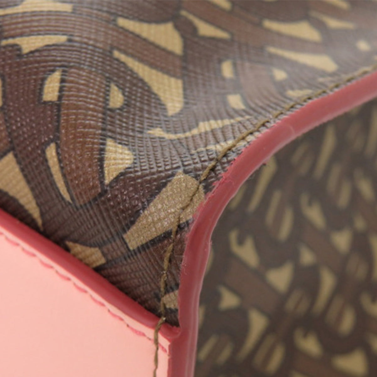 Burberry Small TB Monogram E Canvas and Studded Leather Vertical Tote