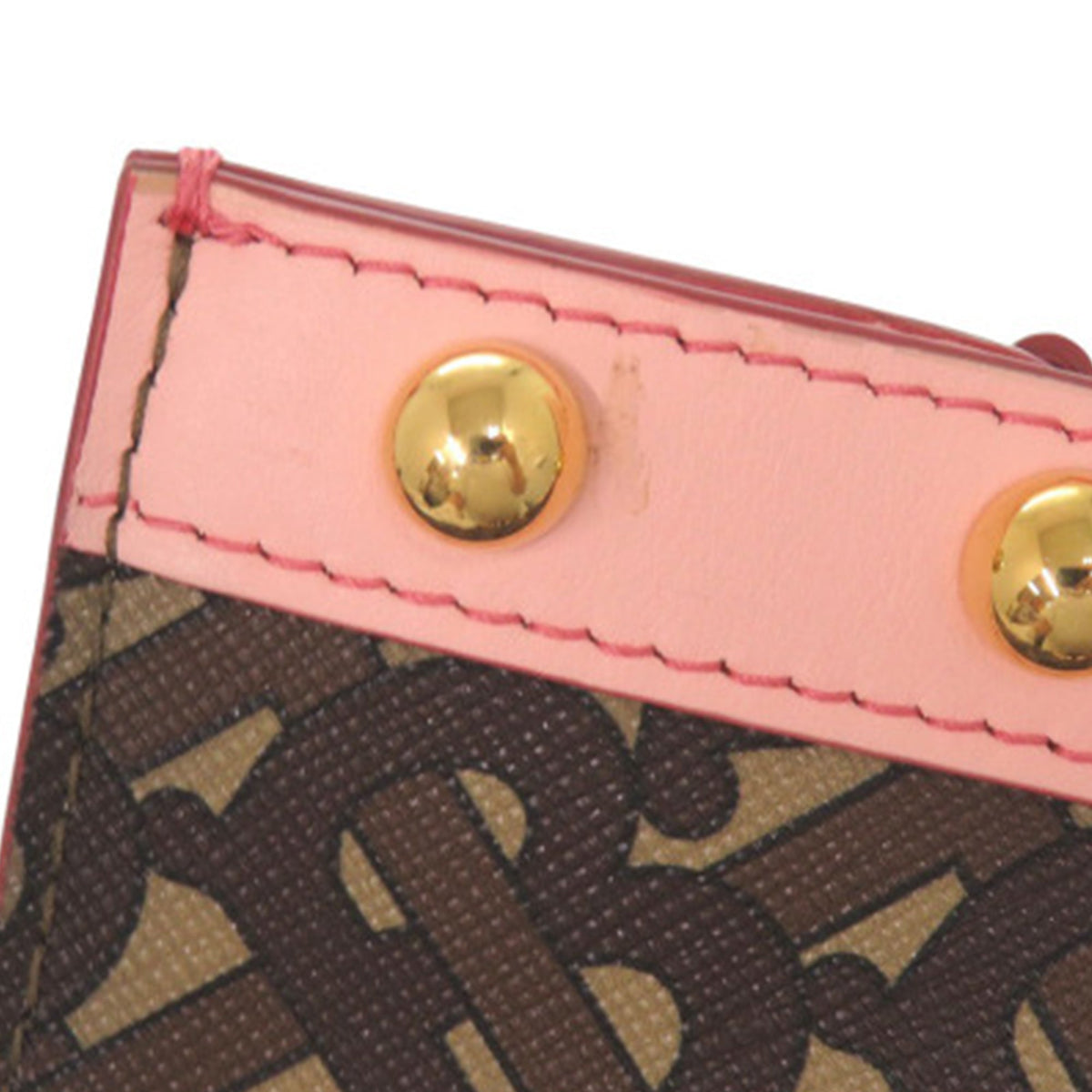 Burberry Small TB Monogram E Canvas and Studded Leather Vertical Tote