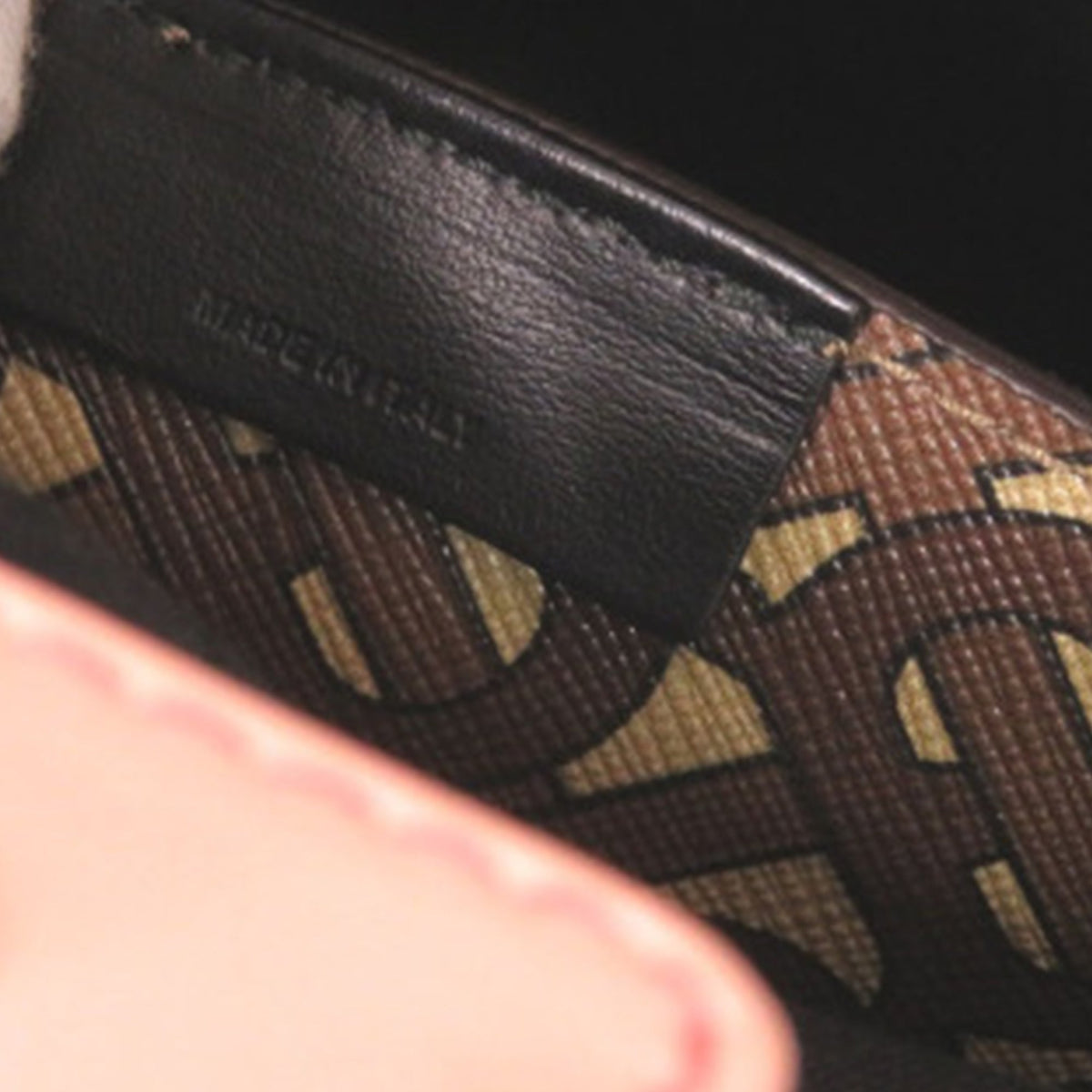 Burberry Small TB Monogram E Canvas and Studded Leather Vertical Tote