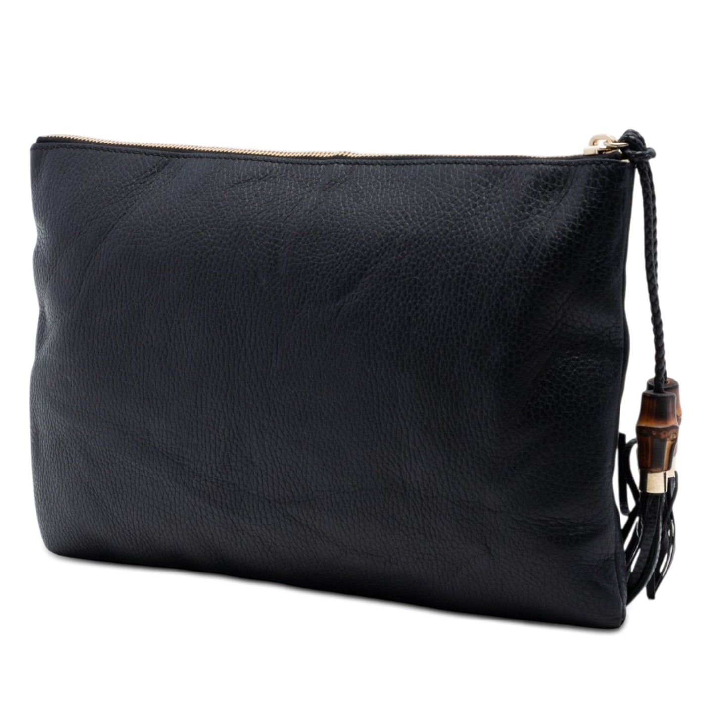 Gucci Calfskin Bamboo Tassel Clutch
