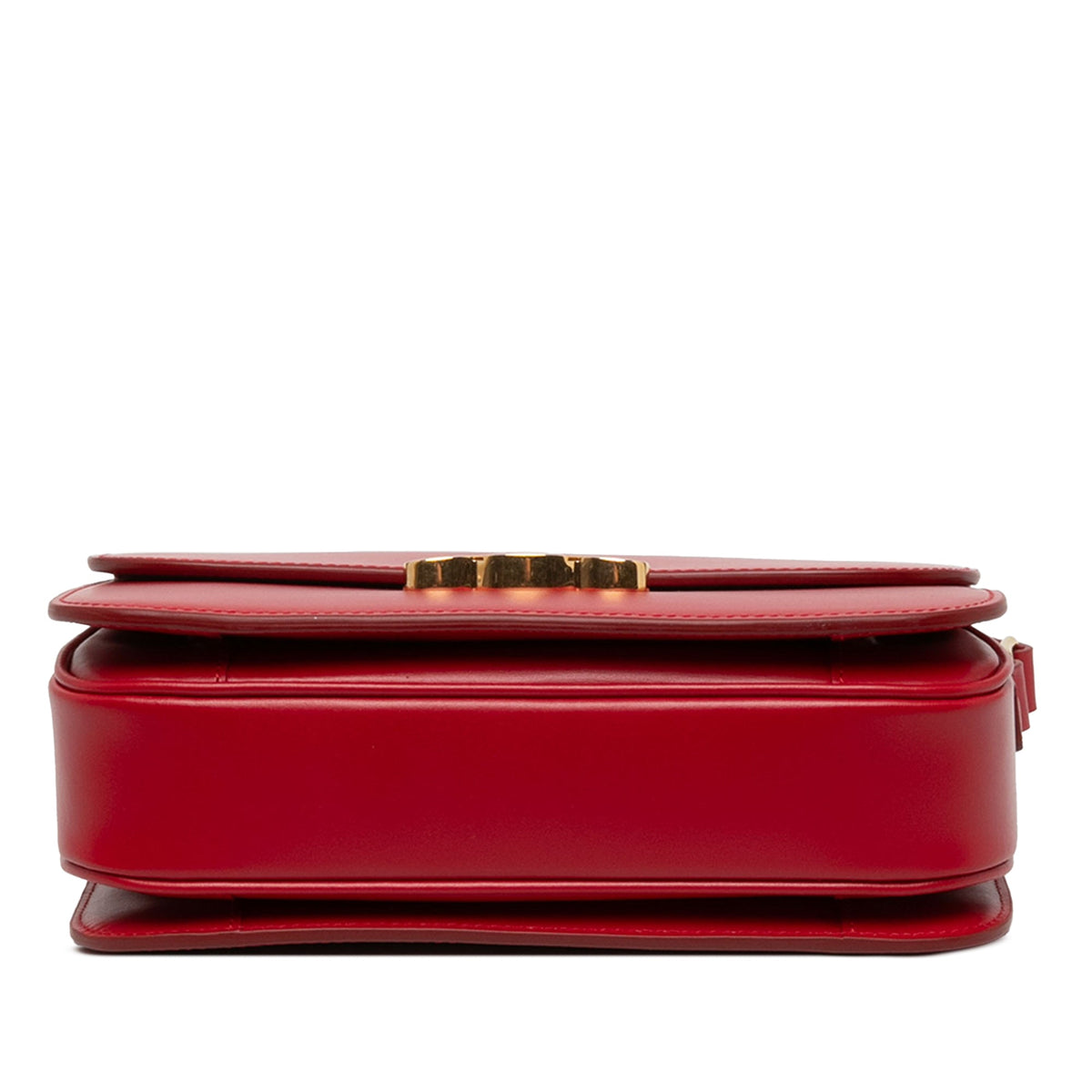 Celine Classique Shiny Calfskin Triomphe Crossbody — Red