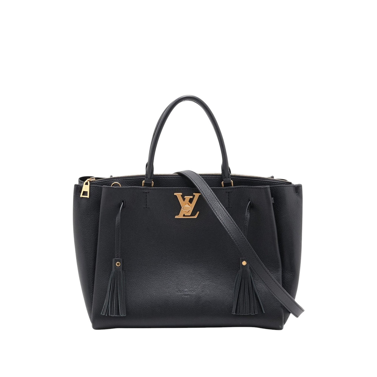 Louis Vuitton Leather Lockmeto Satchel — Black