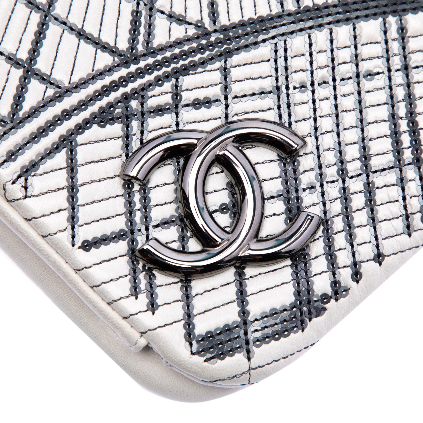 Chanel Sequin Embellished Lambskin Grand Palais Clutch