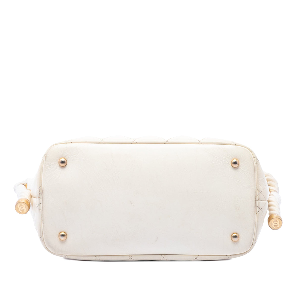 Chanel Crumpled Calfskin En Vogue Rope Satchel — White