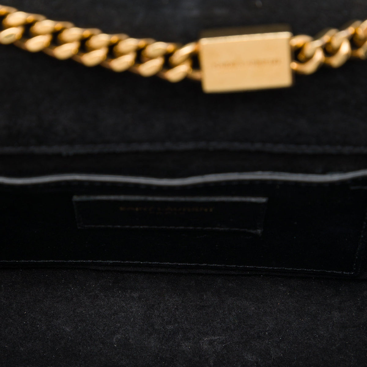 Saint Laurent Small Patent Monogram Kate Tassel Crossbody — Black