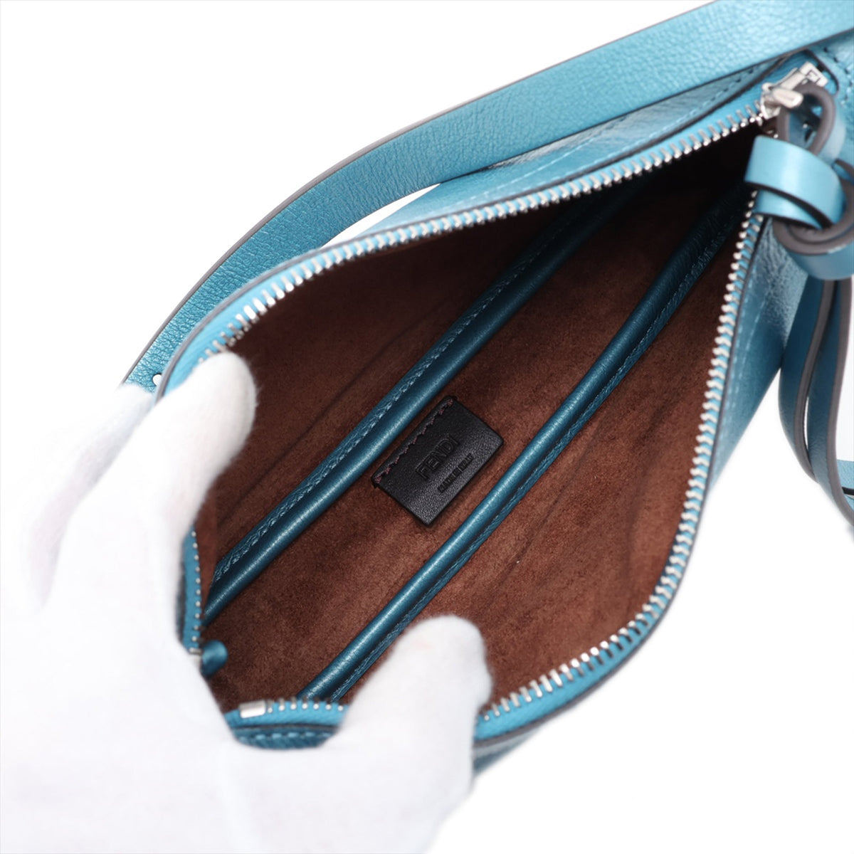 Fendi Mini Leather Simply Handbag — Blue
