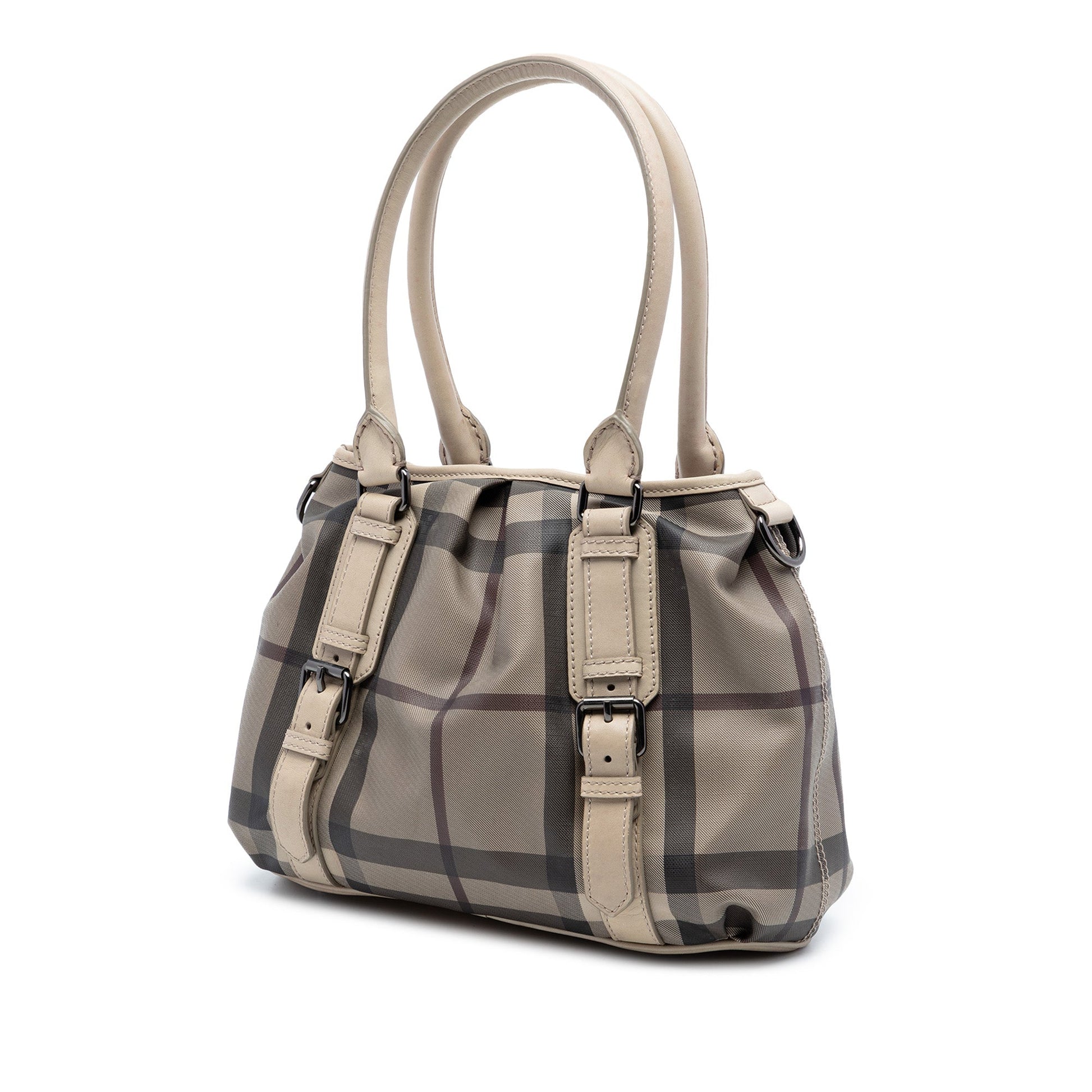 Small Smoke Check Coated Canvas Northfield Satchel