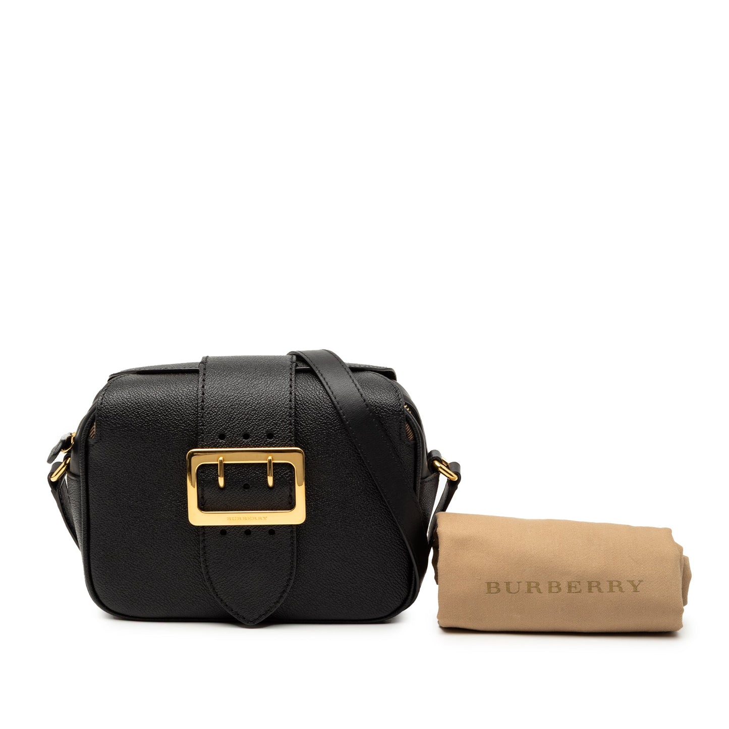 Burberry Small Soft Grained Calfskin Buckle Crossbody