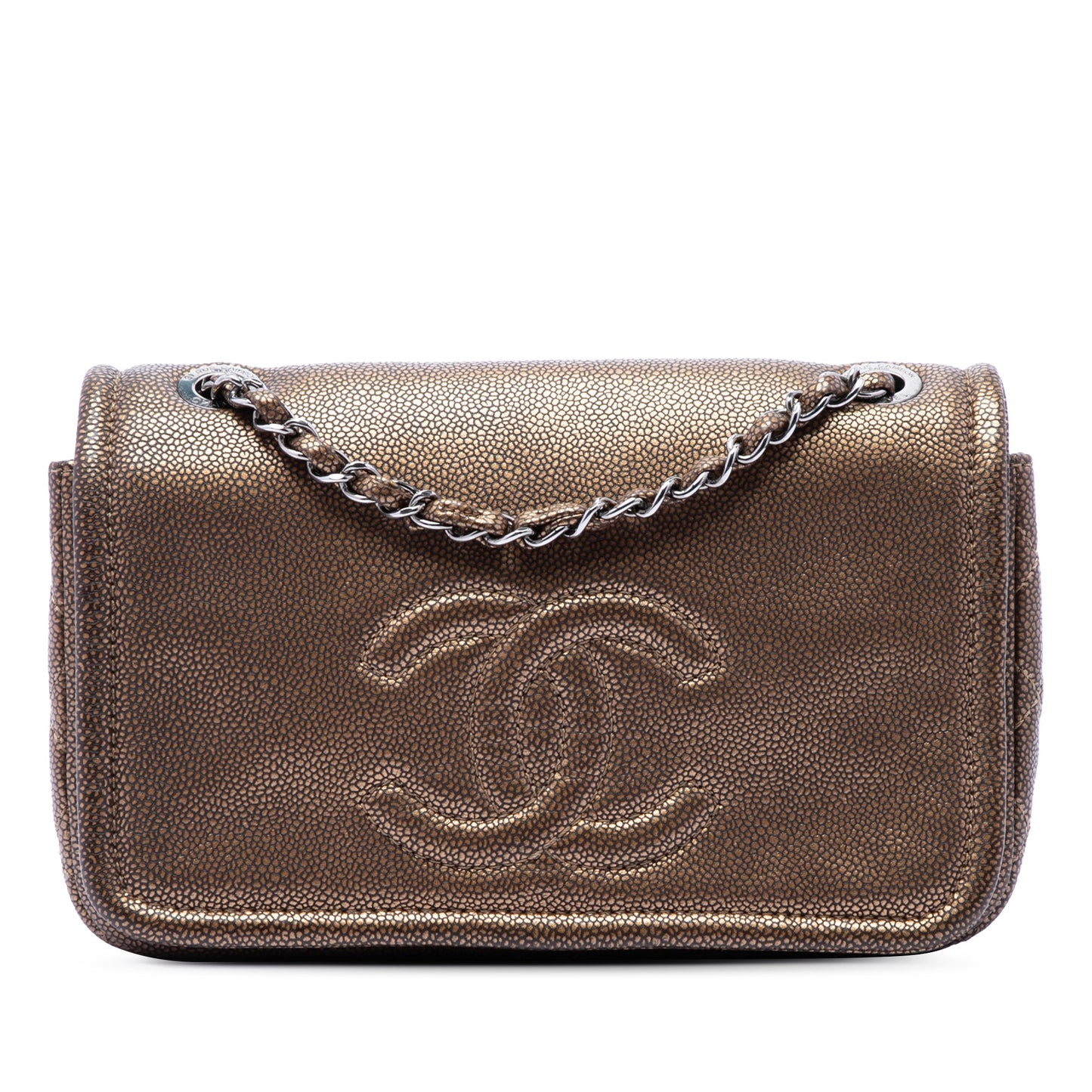 Chanel Small Metallic Caviar CC Timeless Flap