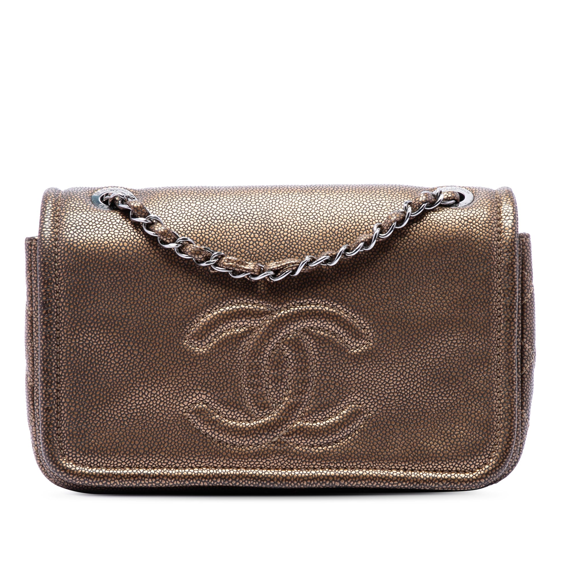 Chanel Small Metallic Caviar CC Timeless Flap