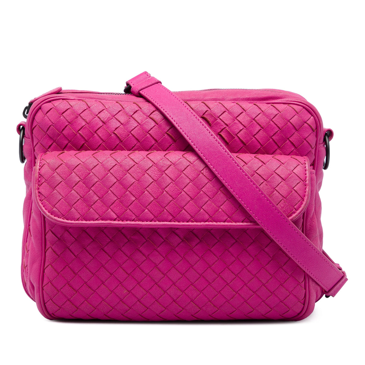 Bottega Veneta Nappa Intrecciato Front Pocket Messenger Bag