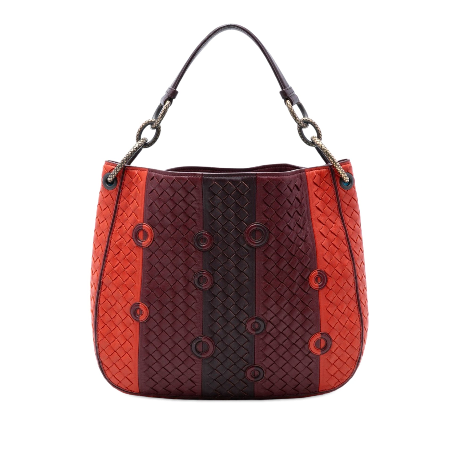Bottega Veneta Multicolor Nappa Intrecciato Grommet Loop Hobo