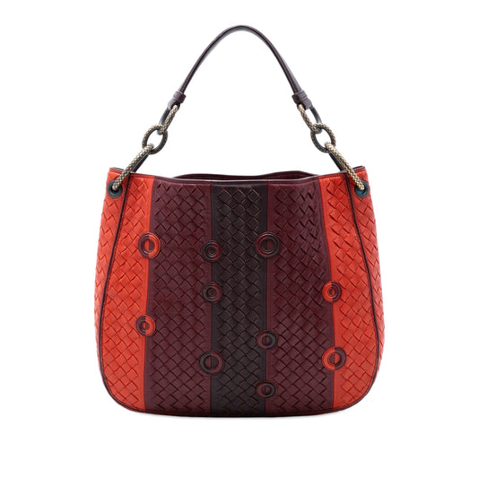 Bottega Veneta Multicolor Nappa Intrecciato Grommet Loop Hobo