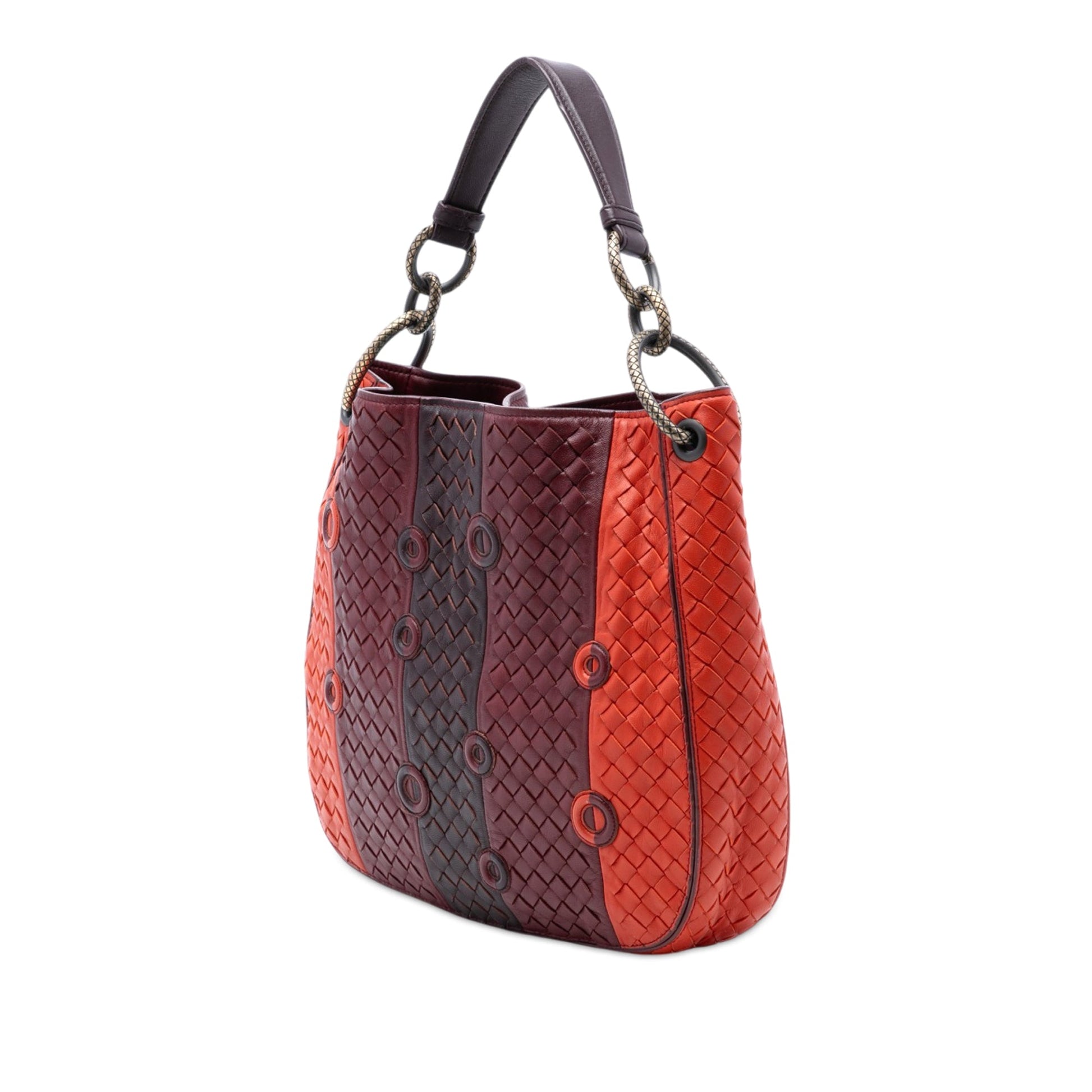 Bottega Veneta Multicolor Nappa Intrecciato Grommet Loop Hobo