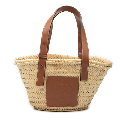 LOEWE Small Raffia Anagram Basket Tote