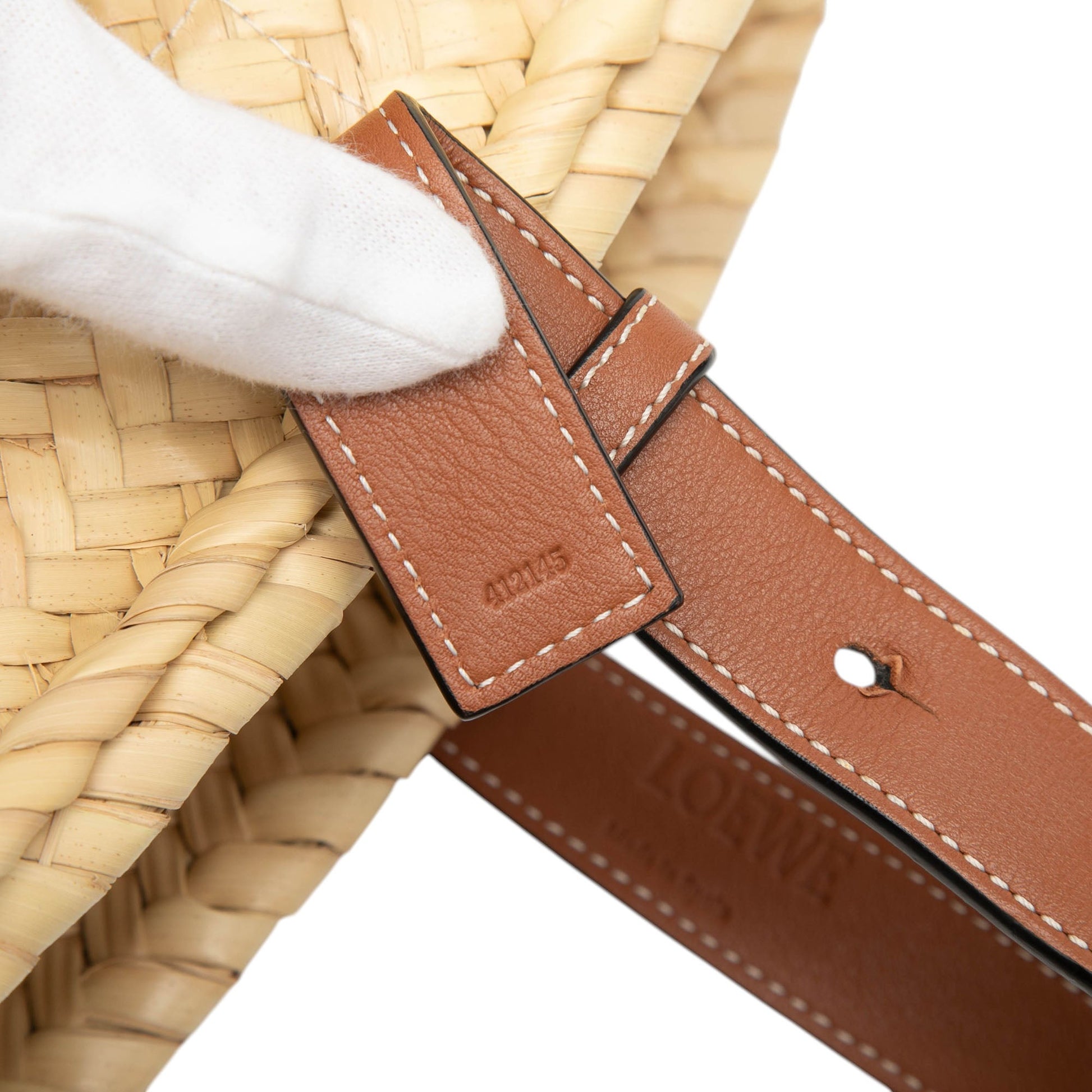 LOEWE Small Raffia Anagram Basket Tote