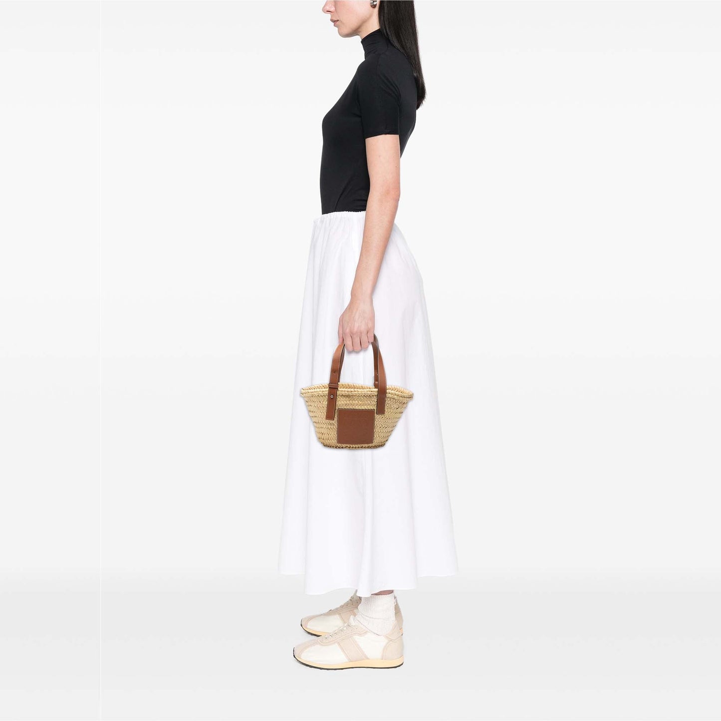 LOEWE Small Raffia Anagram Basket Tote