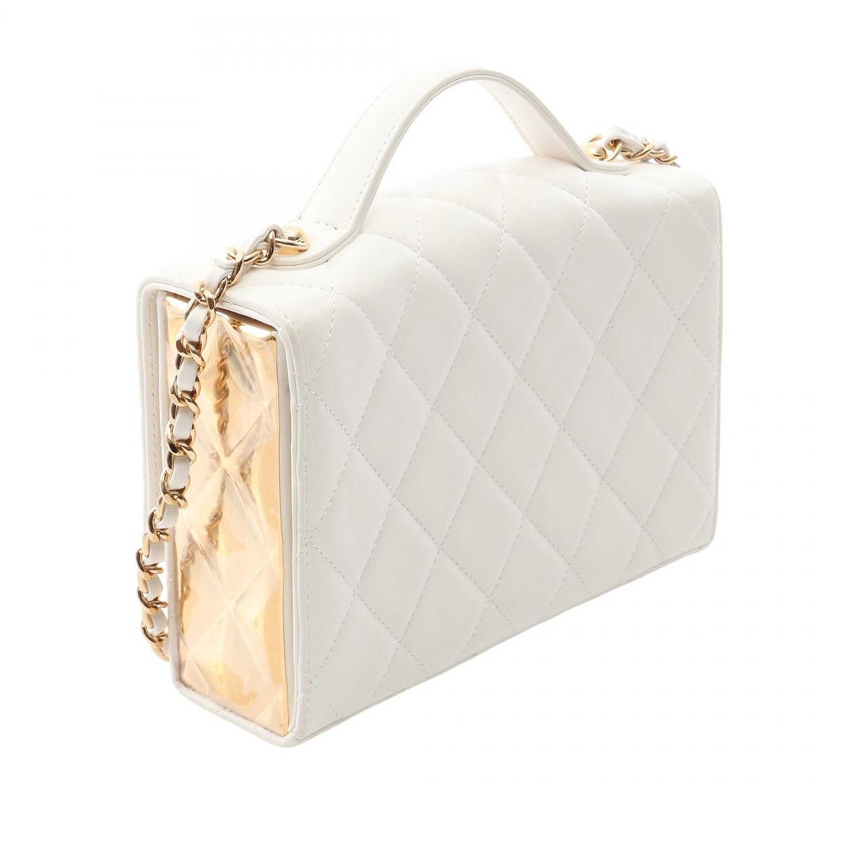 Chanel Mini CC Quilted Lambskin Plate Top Handle Flap