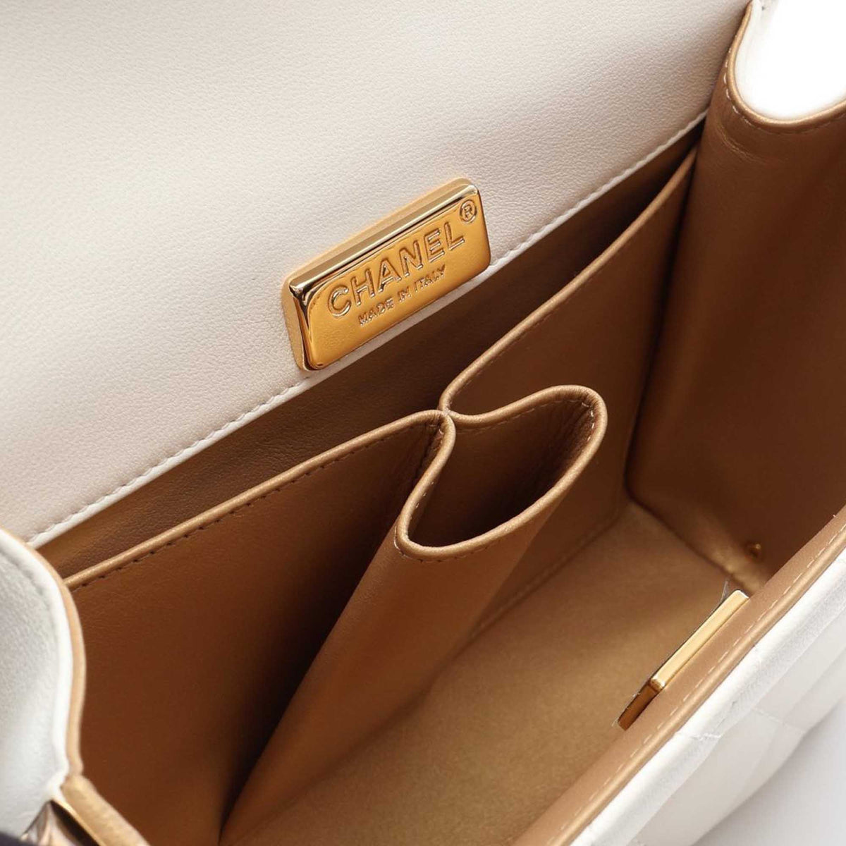 Chanel Mini CC Quilted Lambskin Plate Top Handle Flap