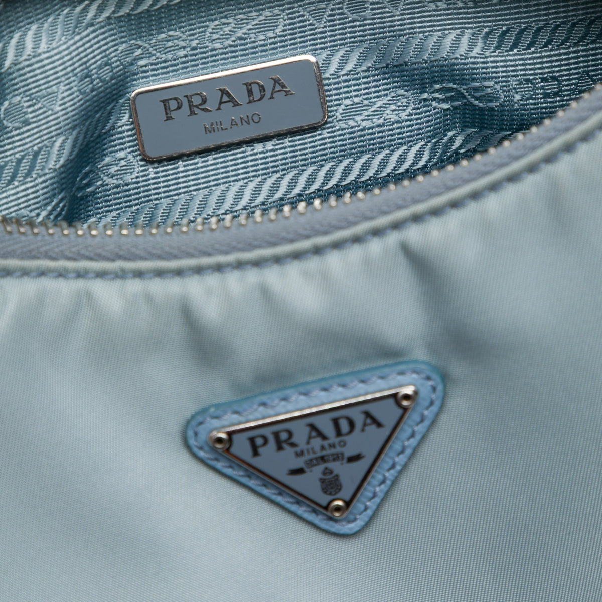 Prada Saffiano Trimmed Tessuto Re Edition 2005 Satchel