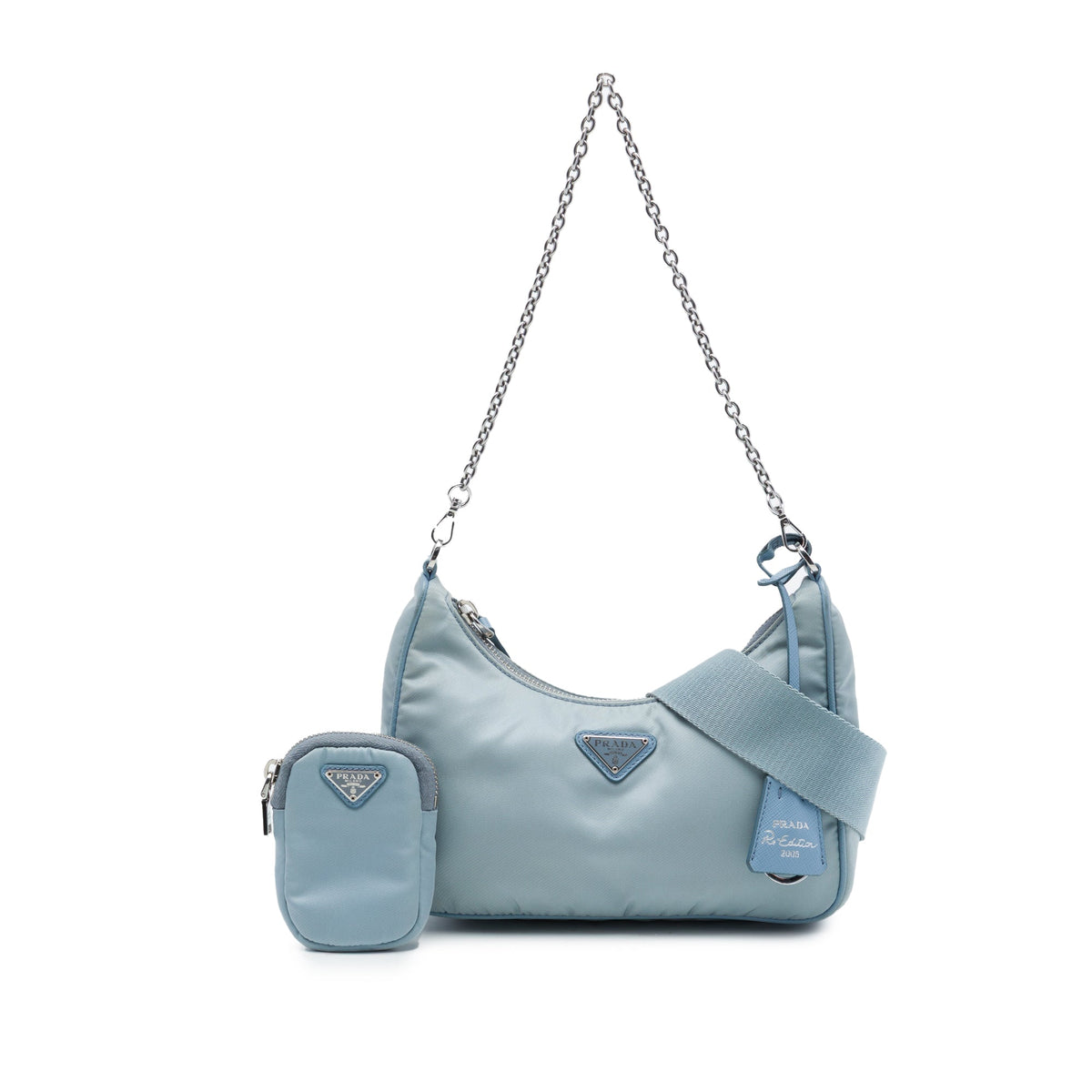 Prada Saffiano Trimmed Tessuto Re Edition 2005 Satchel