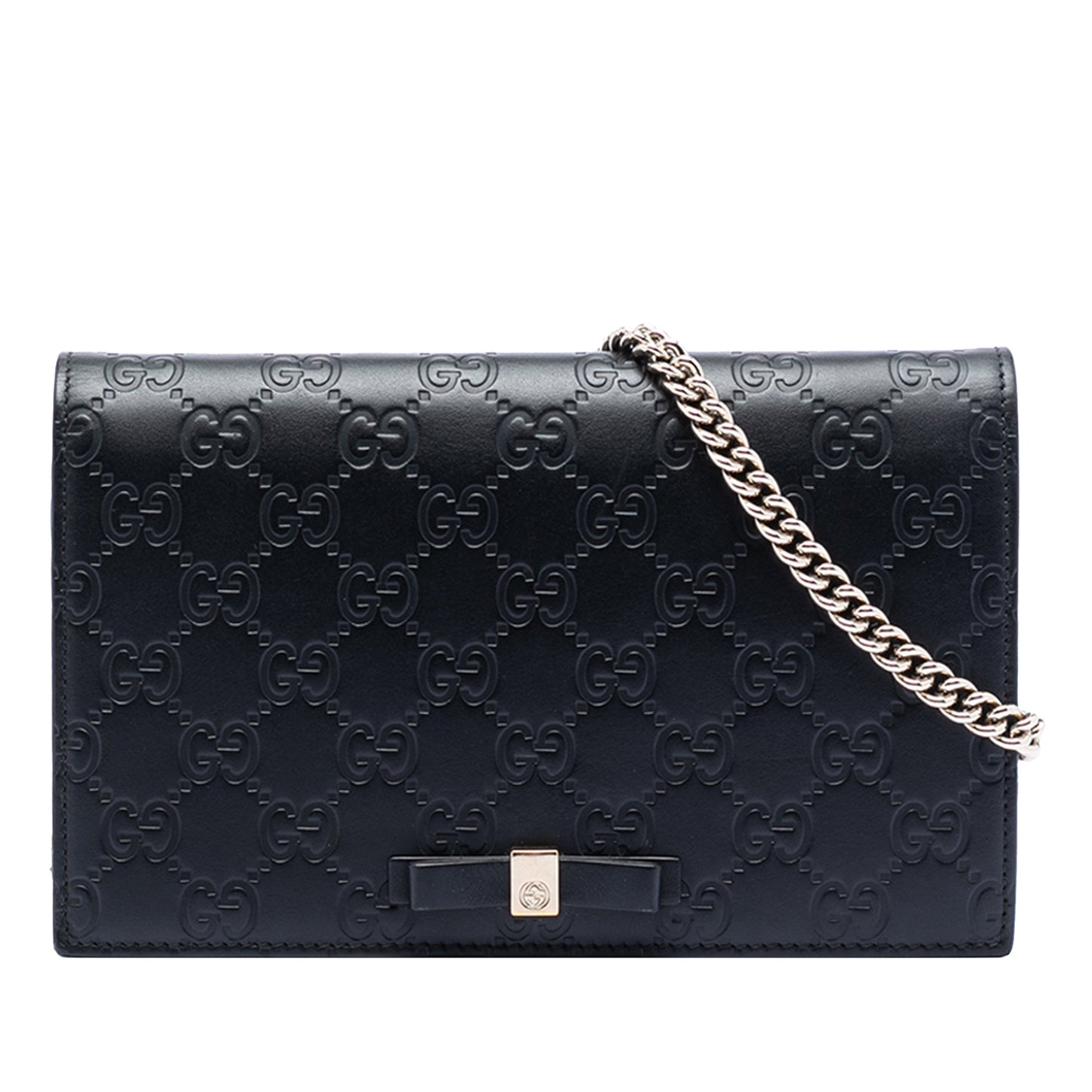 Gucci Mini Guccissima Bow Signature Wallet On Chain