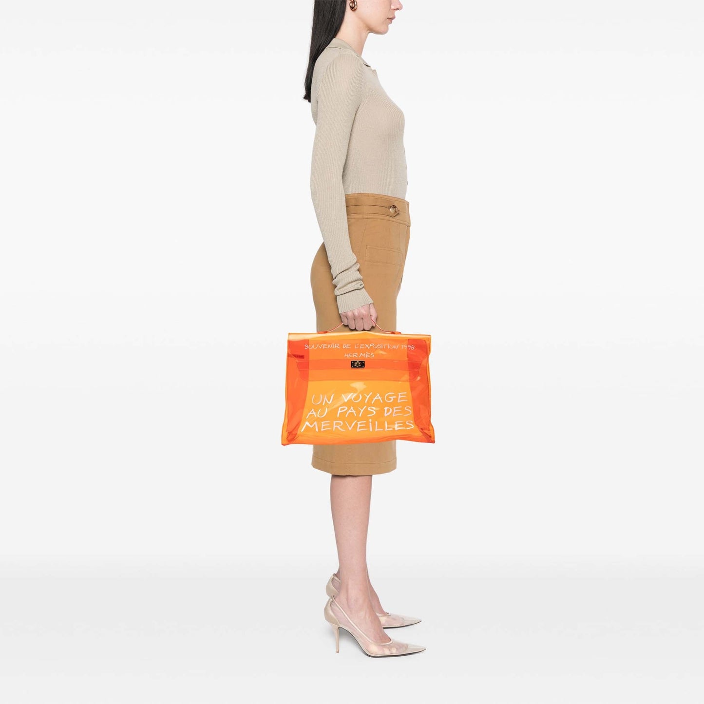 Hermès Vinyl Souvenir De L Exposition Kelly Handbag