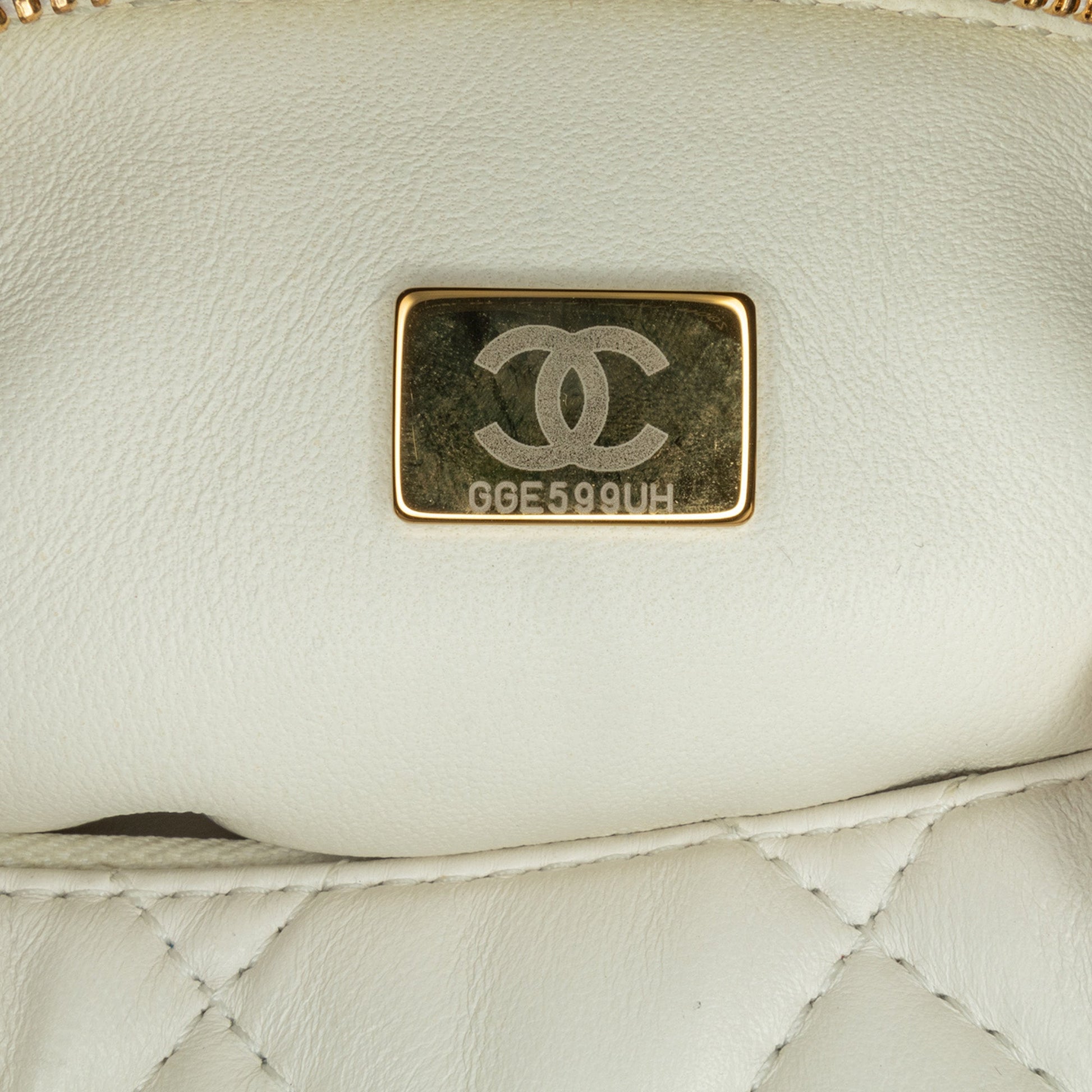 Chanel Métiers d'Art CC Quilted Lambskin Box with Top Handle Bag