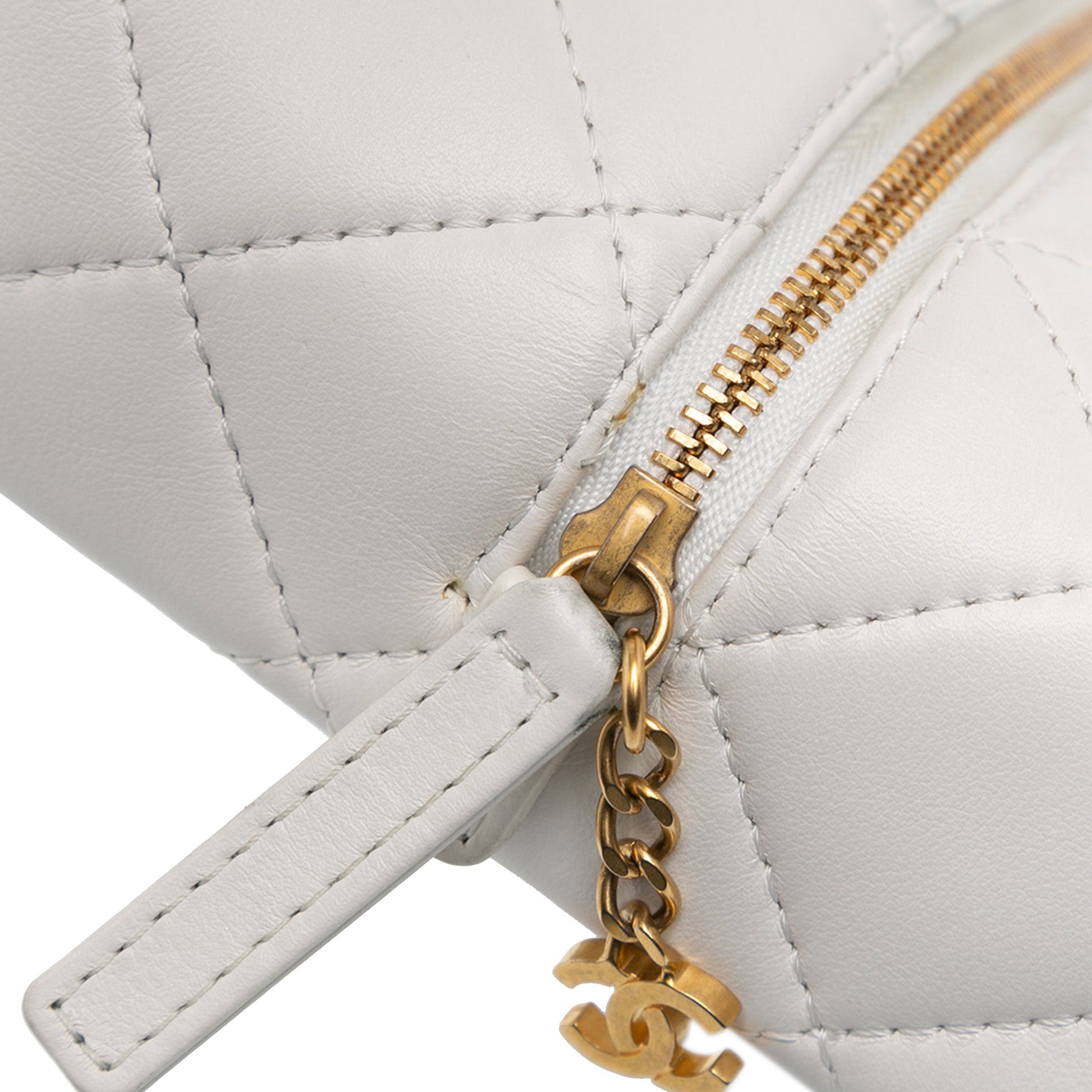 Chanel Métiers d'Art CC Quilted Lambskin Box with Top Handle Bag