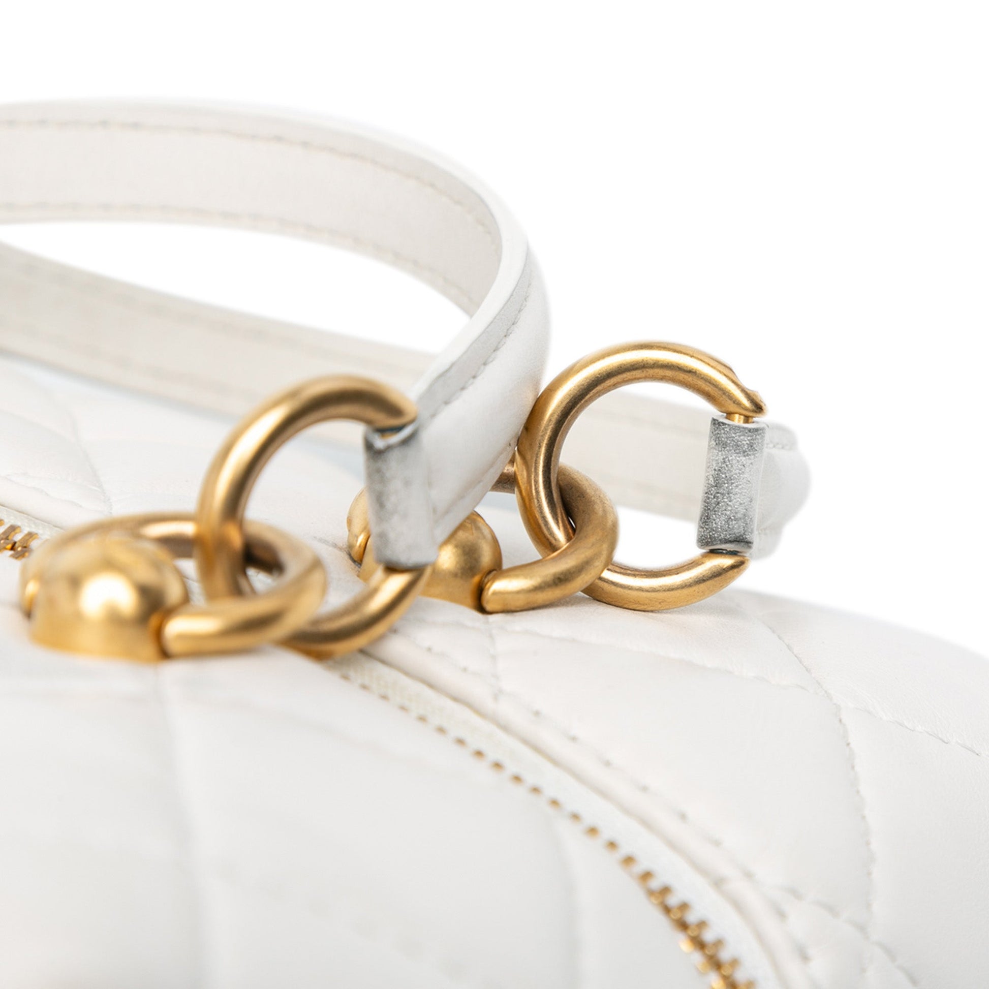 Chanel Métiers d'Art CC Quilted Lambskin Box with Top Handle Bag