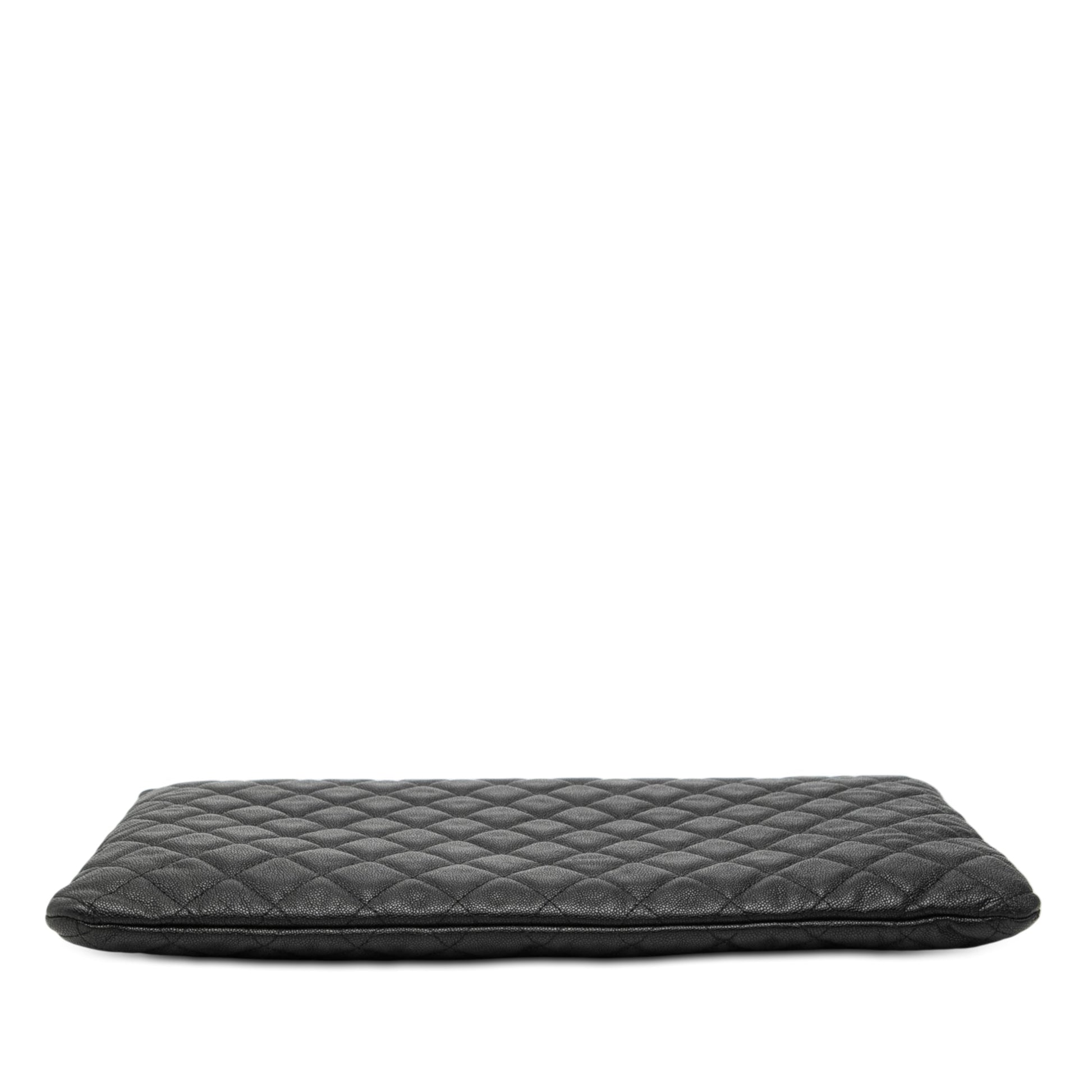 Chanel Large Quilted Caviar Boy O Case Clutch