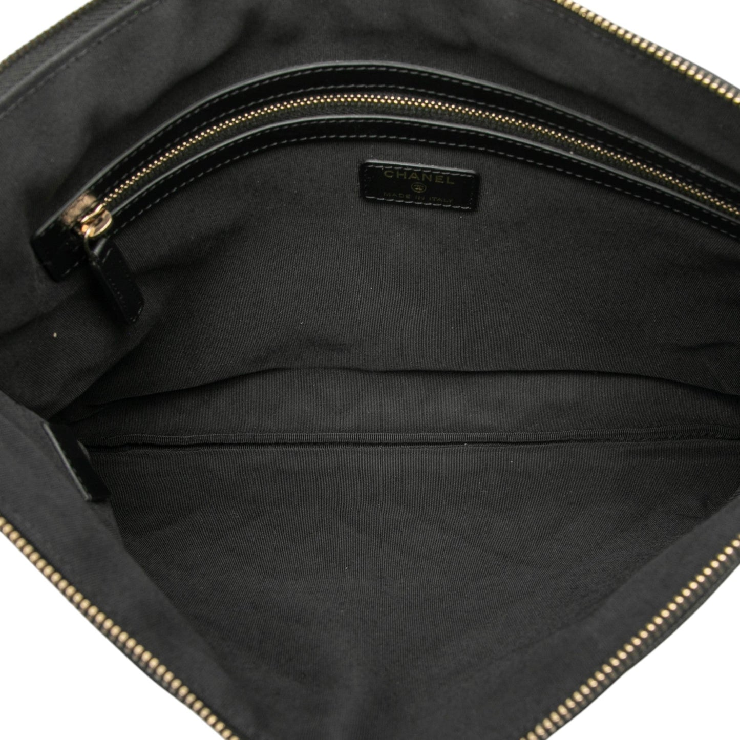 Chanel Large Quilted Caviar Boy O Case Clutch