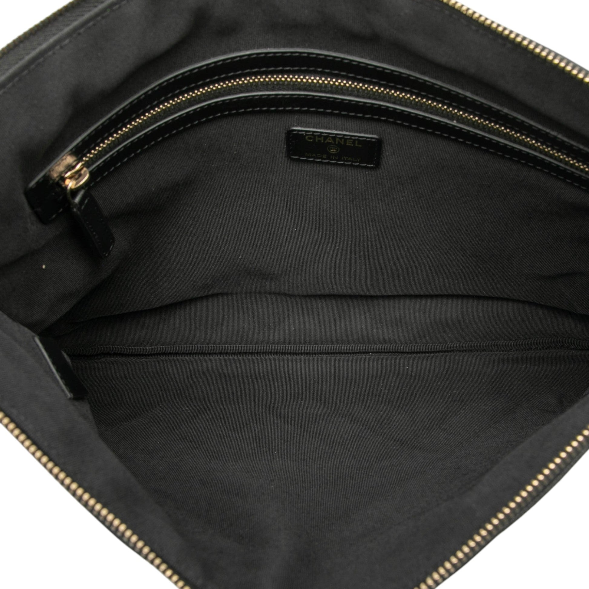 Chanel Large Quilted Caviar Boy O Case Clutch