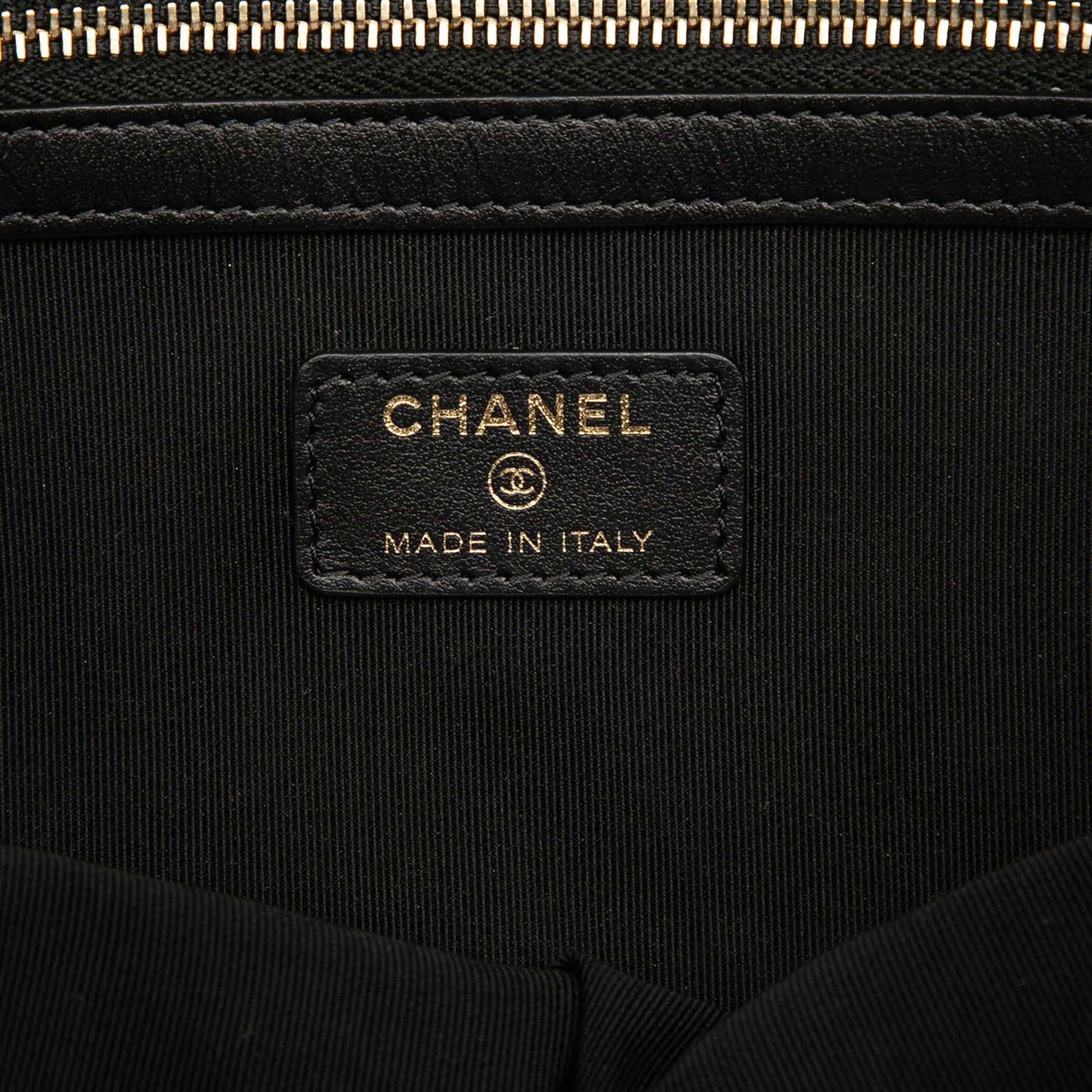 Chanel Large Quilted Caviar Boy O Case Clutch